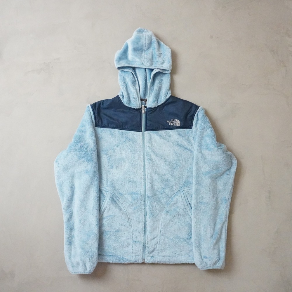 The North Face Fleece Hoodie Large Womens Blue High Pile Full Zip Jacket